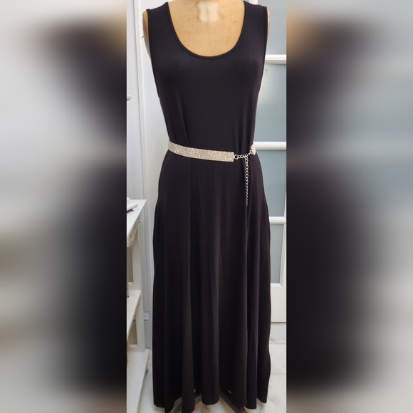 Sleeveless Black Hi-Low Hem Maxi Dress EUC - Picture 7 of 9